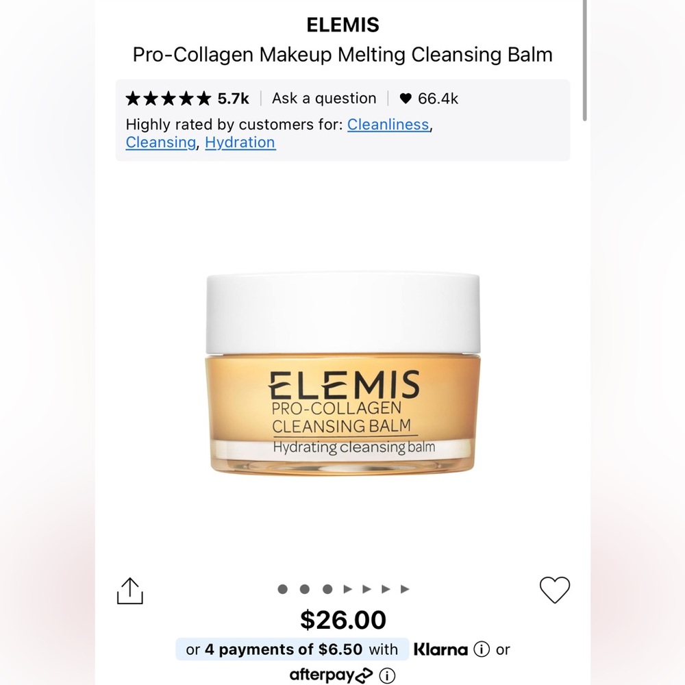 Brand new Mini ELEMIS
Pro-Collagen Makeup Melting Cleansing Balm